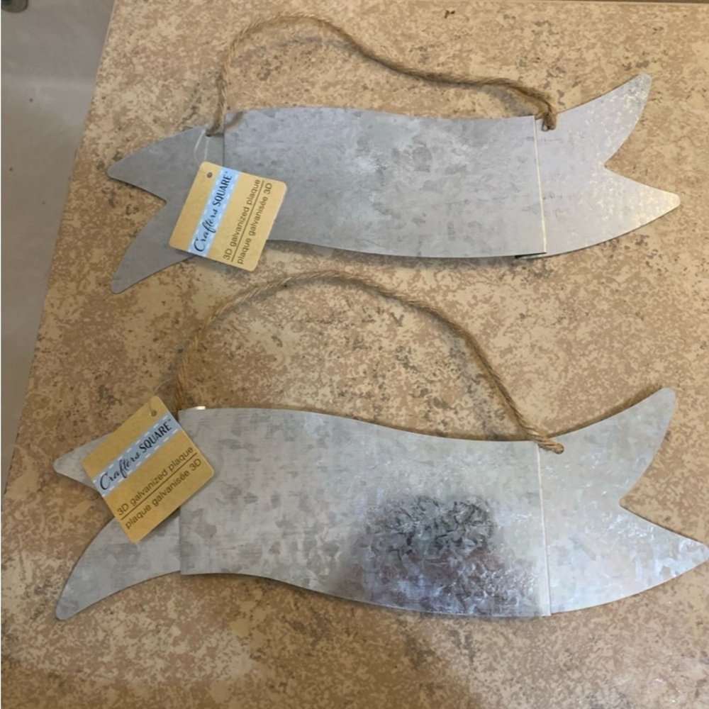 New! “Crafters Square” 3D Galvanized Plaques. Quantity (2)